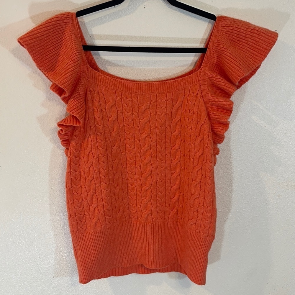 A new day flounce cable knit sweater women’s large NWT